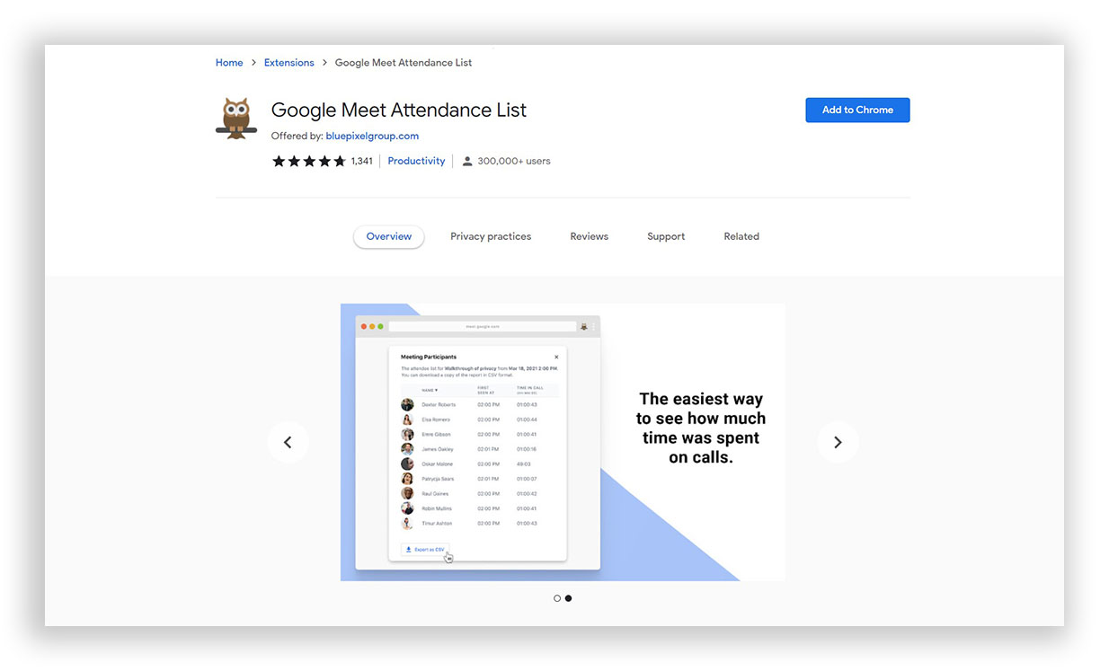 Google meet attendance list