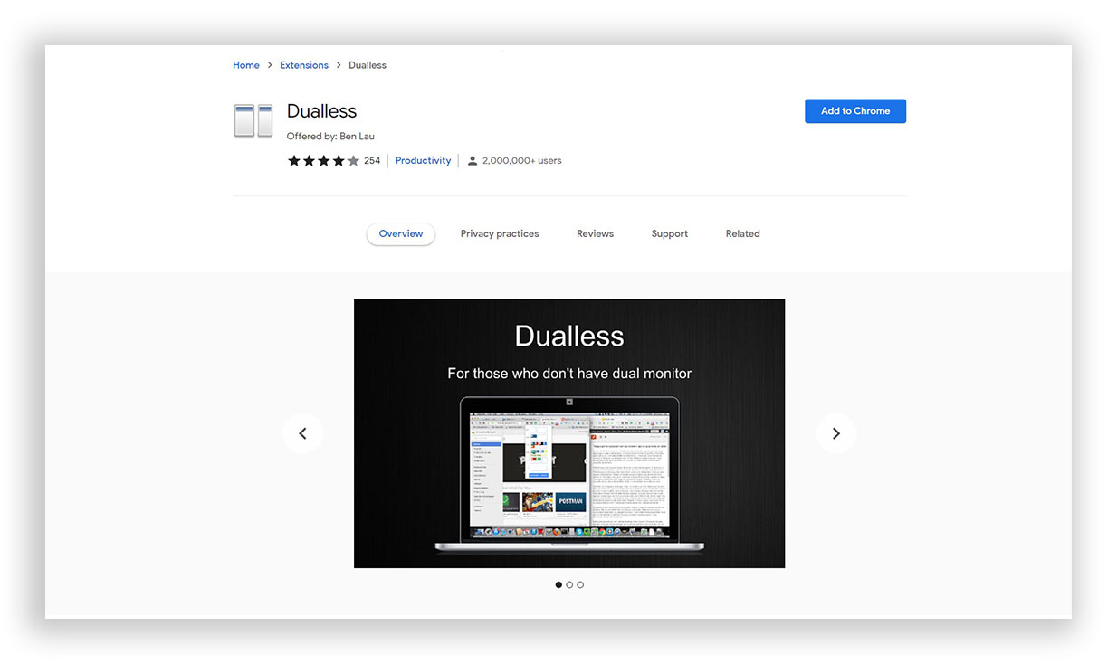 Dualless Google Meet Extension Chrome