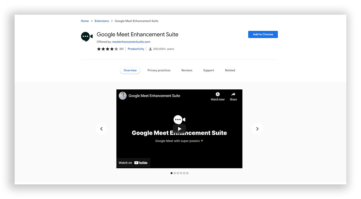 Google Meet Enhancement Suite Extension Chrome